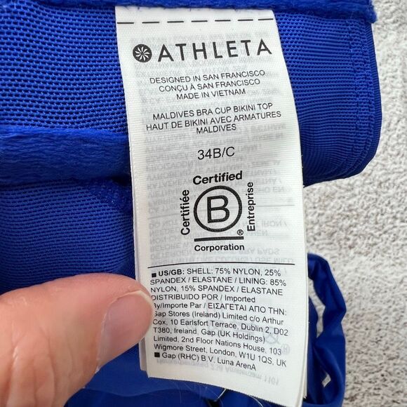 Athleta Maldives Bikini Top Royal Blue Size 34B/C Women's Swimwear - Picture 6 of 7